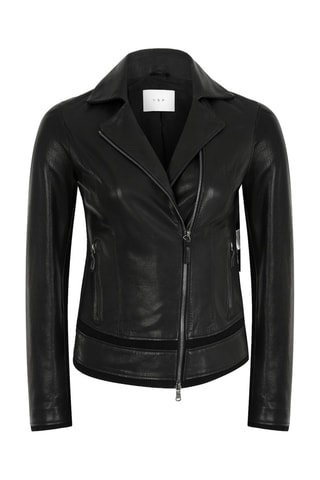 Veste en cuir d'agneau - Noir
