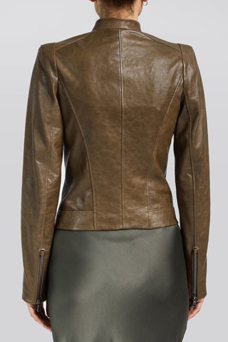 Veste en cuir d'agneau - Marron