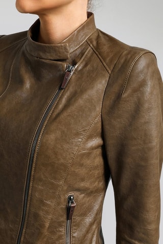 Veste en cuir d'agneau - Marron