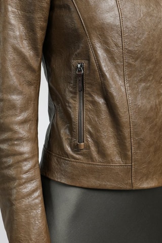 Veste en cuir d'agneau - Marron