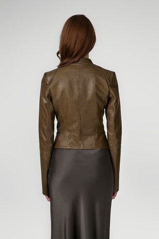 Veste en cuir d'agneau - Marron