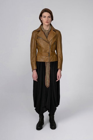 Veste en cuir d'agneau - Camel