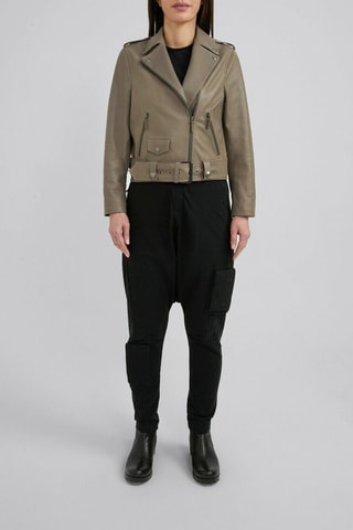 Veste en cuir d'agneau - Taupe