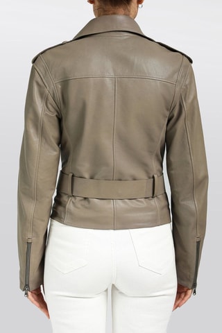 Veste en cuir d'agneau - Taupe