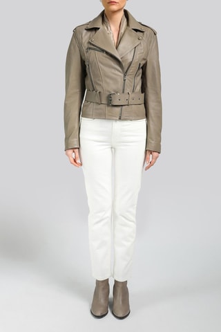 Veste en cuir d'agneau - Taupe