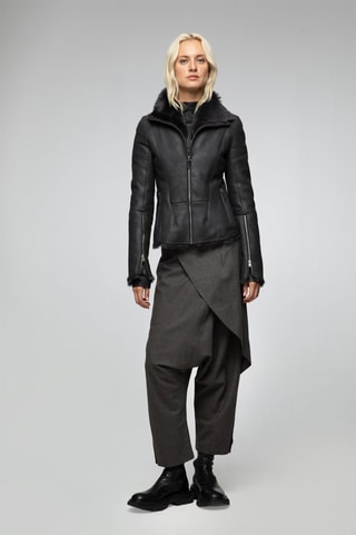 Veste en peau lainée de mouton - Anthracite
