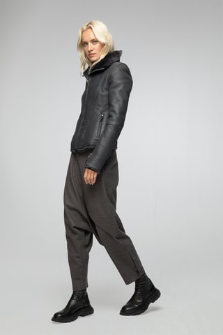 Veste en peau lainée de mouton - Anthracite
