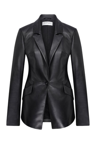Veste en cuir d'agneau - 
Noir
