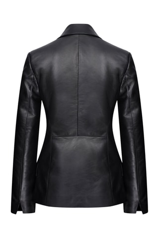 Veste en cuir d'agneau - 
Noir