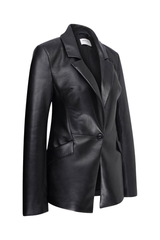 Veste en cuir d'agneau - 
Noir