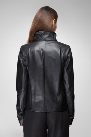 Veste en cuir d'agneau - Noir