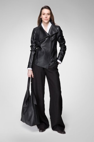 Veste en cuir d'agneau - Noir