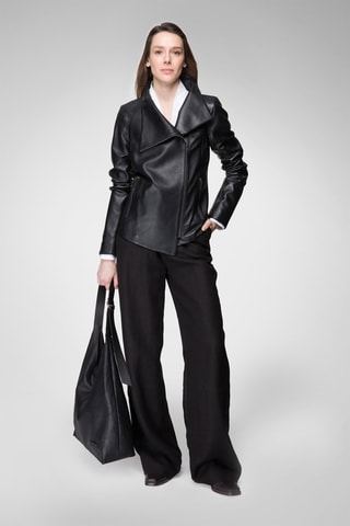Veste en cuir d'agneau - Noir