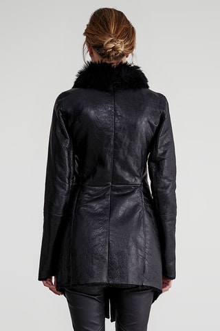 Veste en peau lainée de mouton - Noir