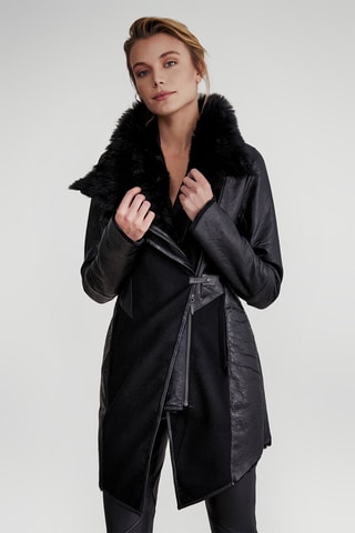 Veste en peau lainée de mouton - Noir