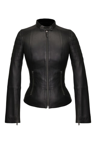 Veste en cuir d'agneau - Noir
