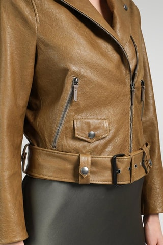 Veste en cuir d'agneau - Camel
