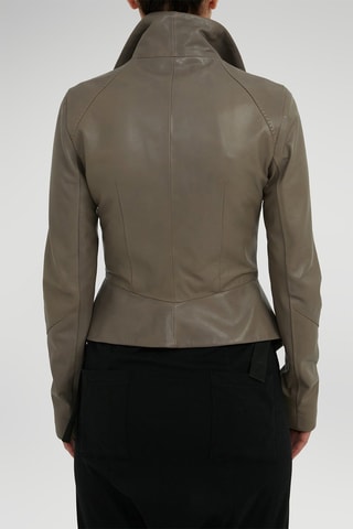 Veste en cuir d'agneau - Gris