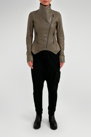 Veste en cuir d'agneau - Gris