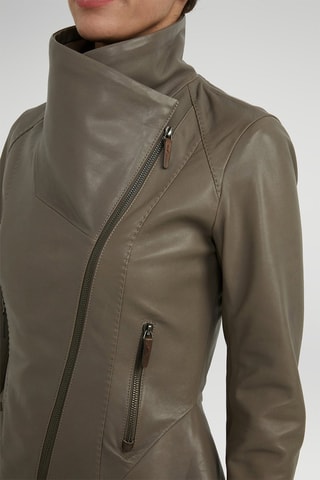 Veste en cuir d'agneau - Gris