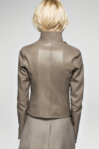 Veste en cuir d'agneau - Gris