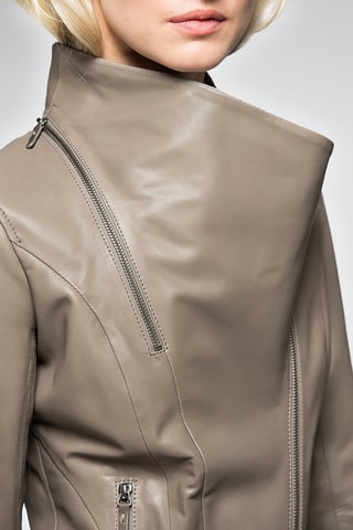 Veste en cuir d'agneau - Gris