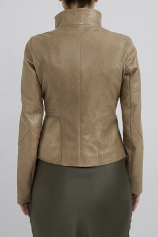 Veste en cuir d'agneau - Beige