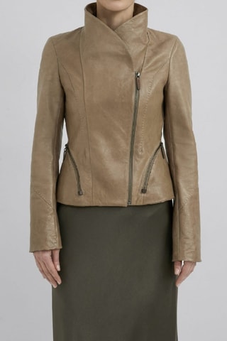 Veste en cuir d'agneau - Beige