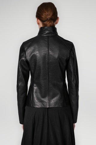 Veste en cuir d'agneau - Noir