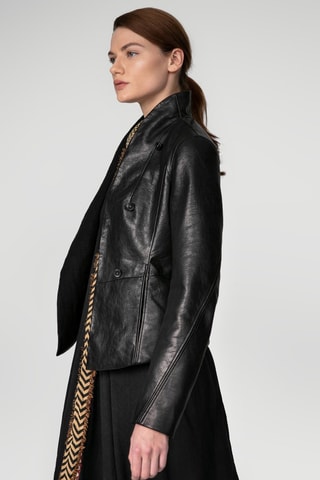 Veste en cuir d'agneau - Noir