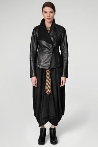 Veste en cuir d'agneau - Noir