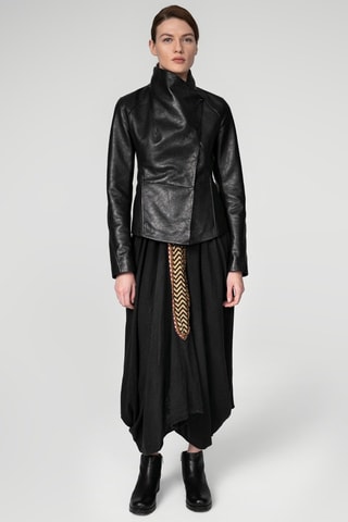 Veste en cuir d'agneau - Noir