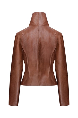 Veste en cuir d'agneau - Marron