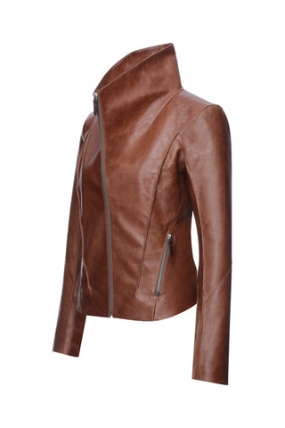 Veste en cuir d'agneau - Marron