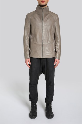 Veste en cuir d'agneau - Gris