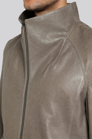 Veste en cuir d'agneau - Gris