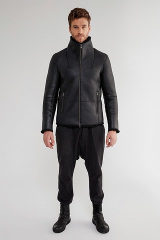 Veste en peau de mouton - Noir