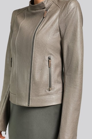 Veste en cuir d'agneau - Taupe
