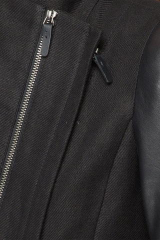 Veste en cuir d'agneau et en laine - Noir