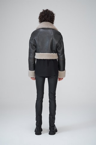 Veste en peau lainée de mouton - Marron
