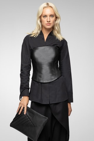 Corset en cuir d'agneau - Noir