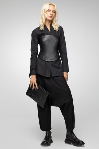 Corset en cuir d'agneau - Noir