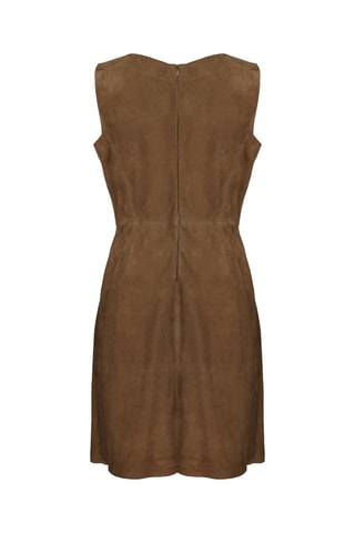 Robe patineuse en cuir d'agneau - Marron