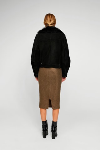 Veste en peau lainée de mouton - Noir