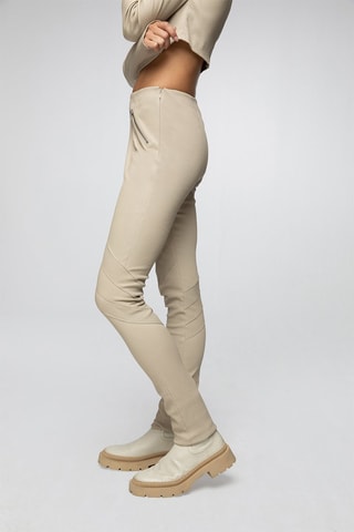 Legging en cuir d'agneau - Crème