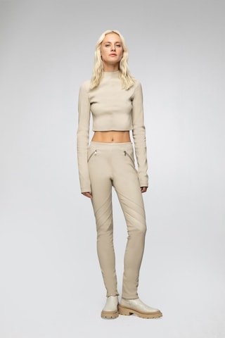 Legging en cuir d'agneau - Crème