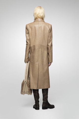 Manteau en cuir d’agneau Beige