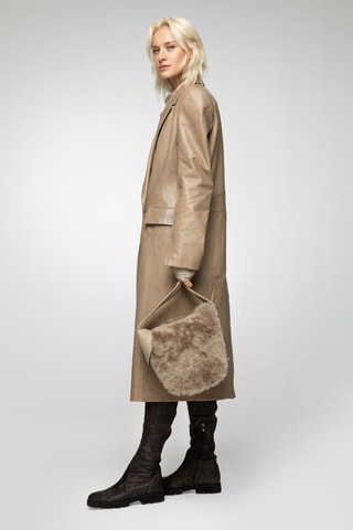 Manteau en cuir d’agneau Beige
