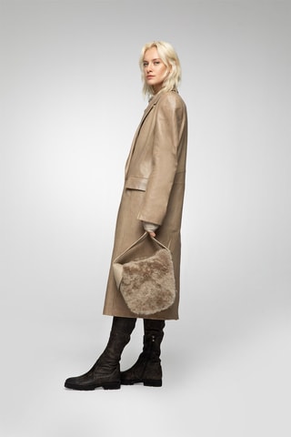 Manteau en cuir d’agneau Beige