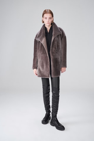 Manteau en laine de mouton - Gris